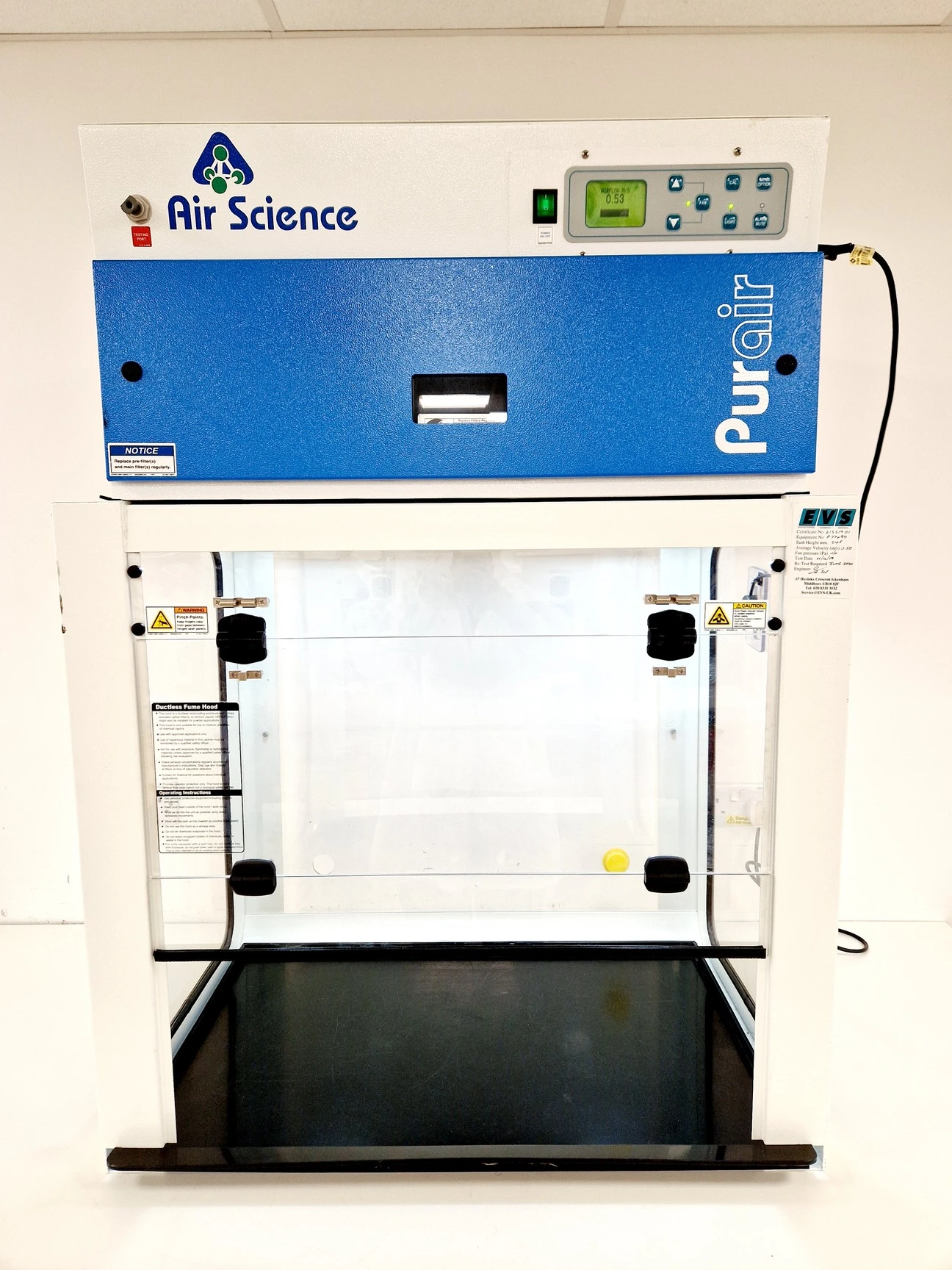 Air Science Purair P10 Clean Ductless Fume Hood Lab