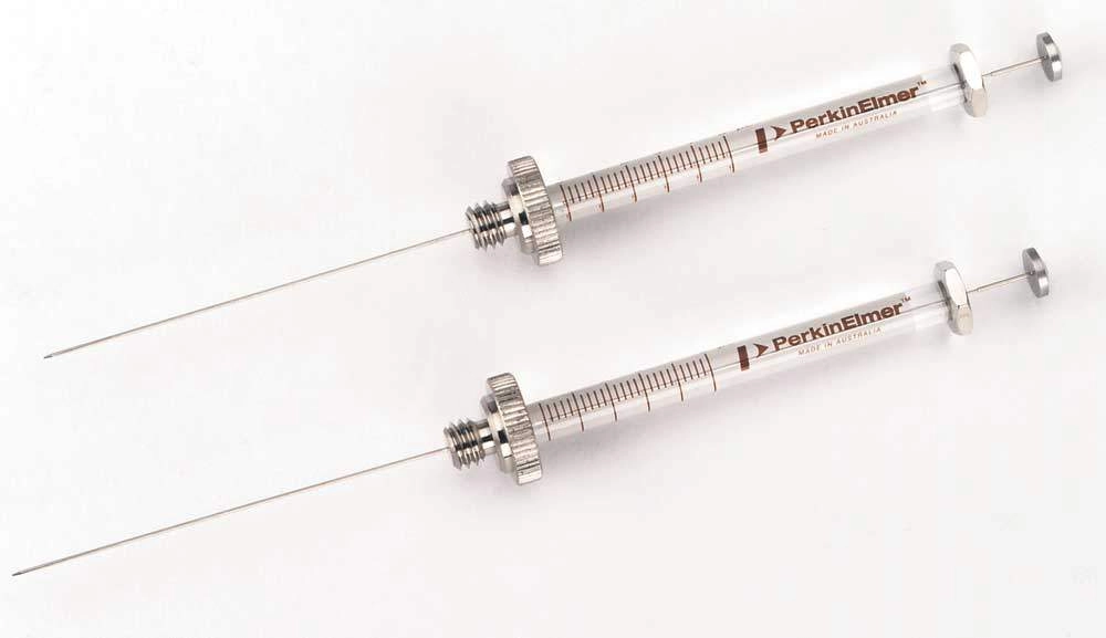 AutoSystem Autosampler Syringe, Metal Plunger in Barrel with PTFE-Tipped Seal