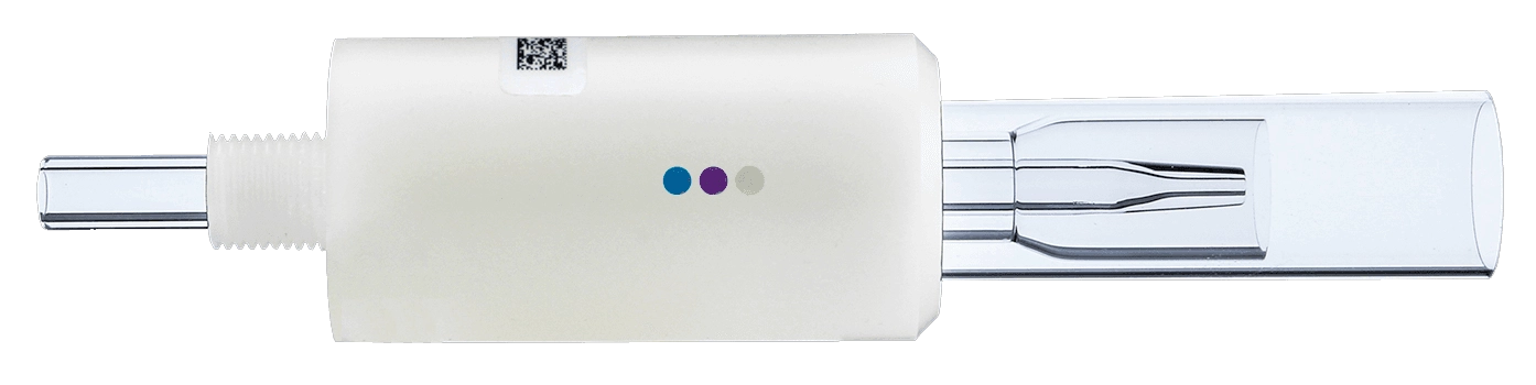 One-Piece Quartz Torch, 2.0 mm I.D. Injector &ndash; Blue/Purple Mark