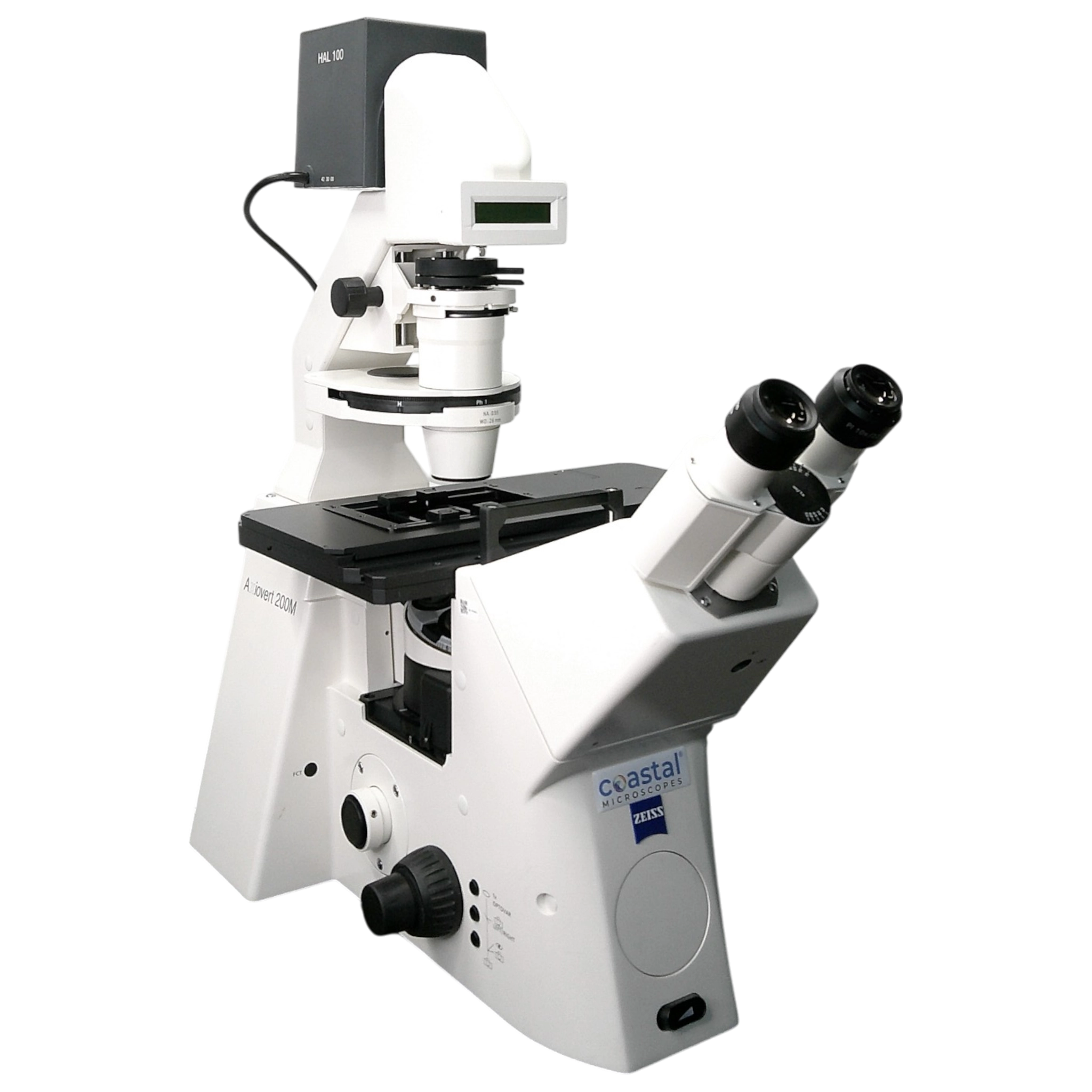 Zeiss Axiovert 200M Inverted Phase Contrast Fluorescence Motorized Trinocular   Microscope