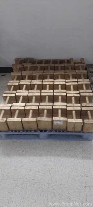 Lot of 38 Troemner Calibration Weights of 20KG and 5 Troemner Calibration Weights of 10KG with Cart