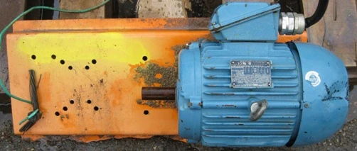 WEG PUMP MOTOR ON A SKID, MODEL: 00152E182T-W22, 14 JUL 14, NO: 1024690985, INVERTER DUTY MOTOR, SEV