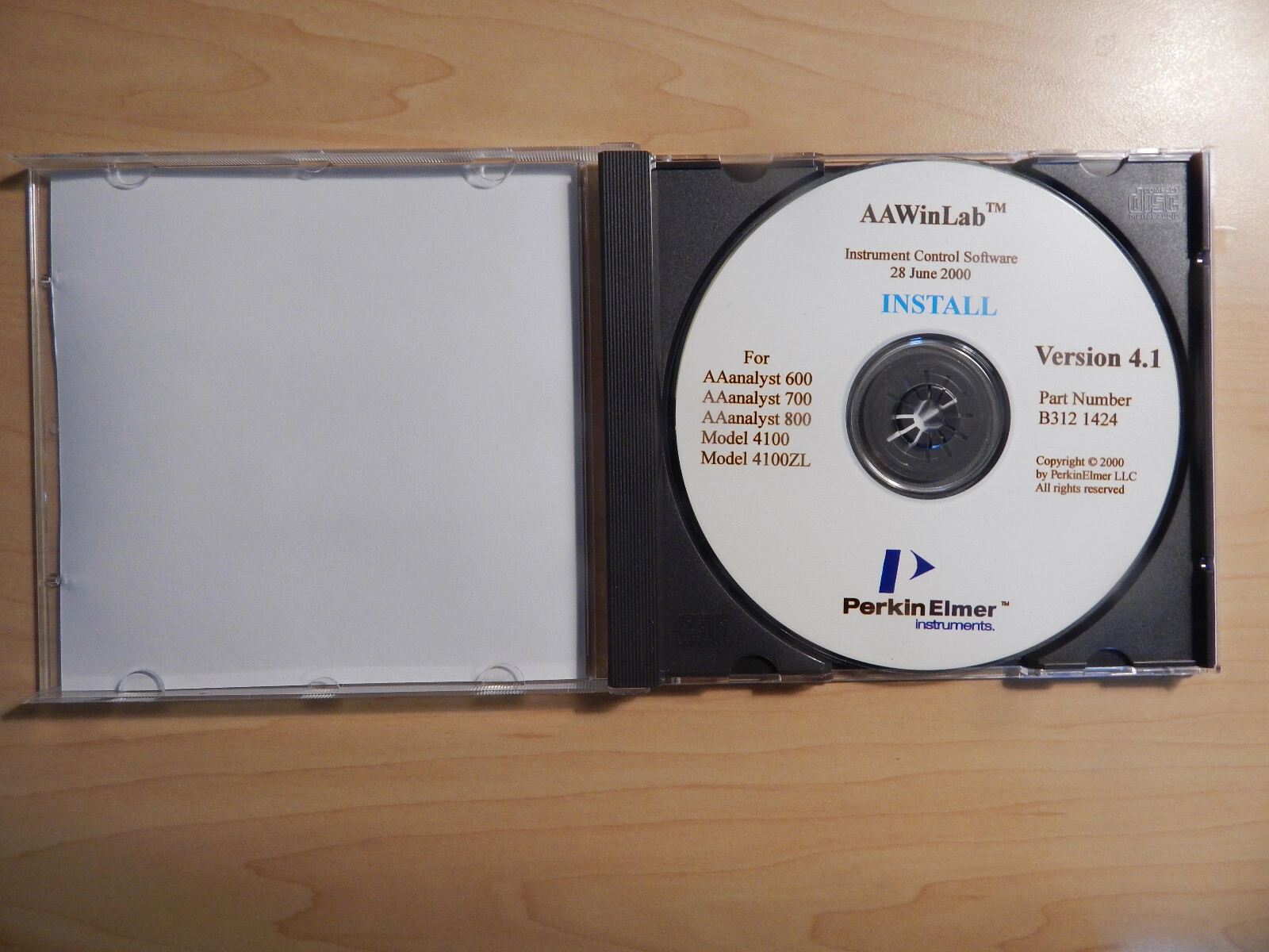 Perkin Elmer AAnalyst AA software Version 4.1