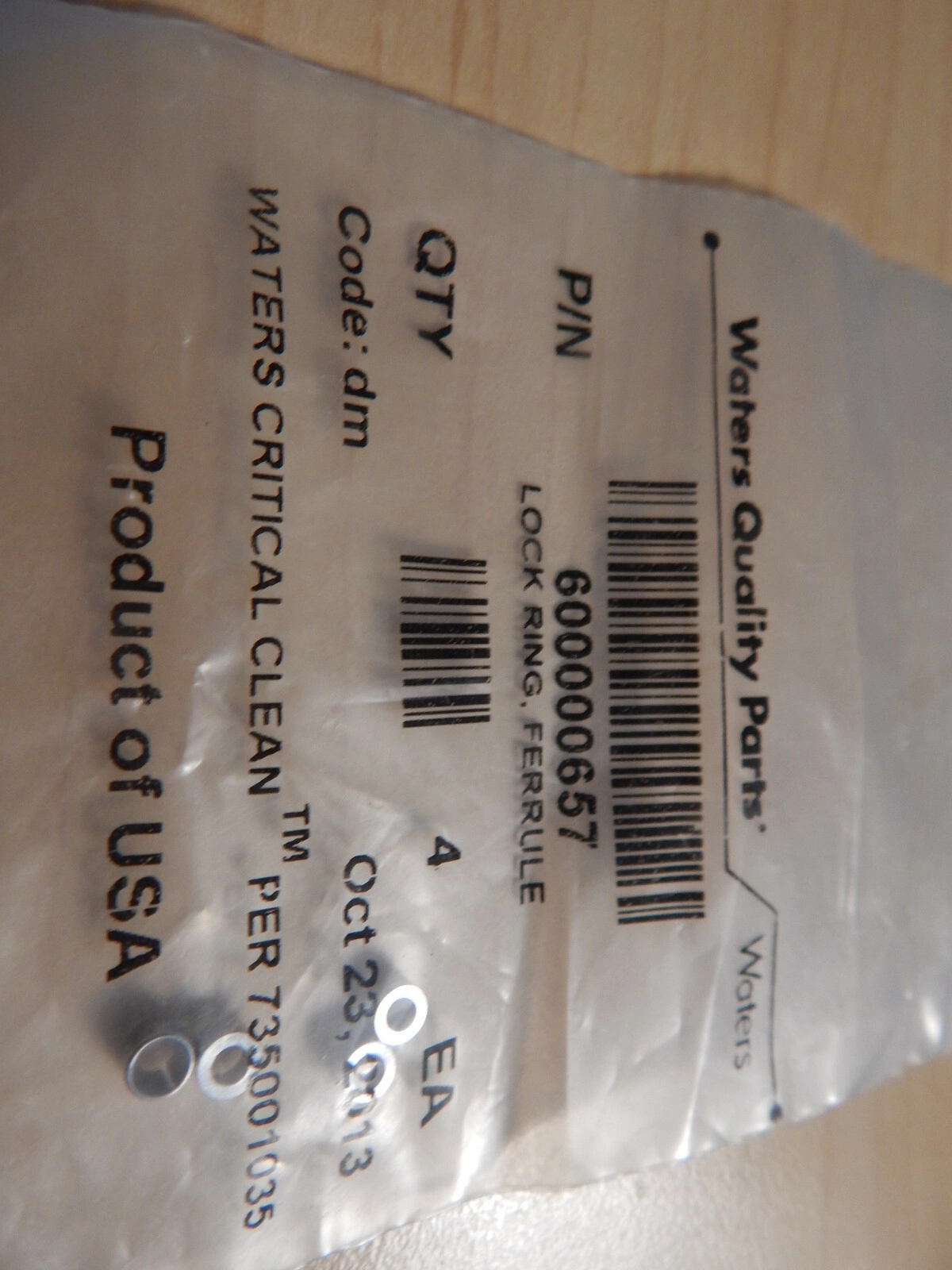 Waters 600000657 lock ring ferrule NEW