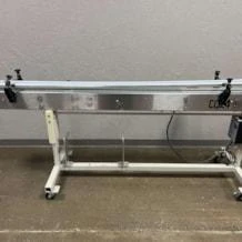 9ft - All Metal Designs Inline Conveyor with 4" Wide Tabletop Plastic Belt Acetal