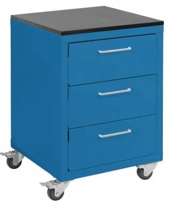 Quick Labs rolling cabinet with plastic laminate resin worksurface  (3 drawers) | QLRC03A-PL