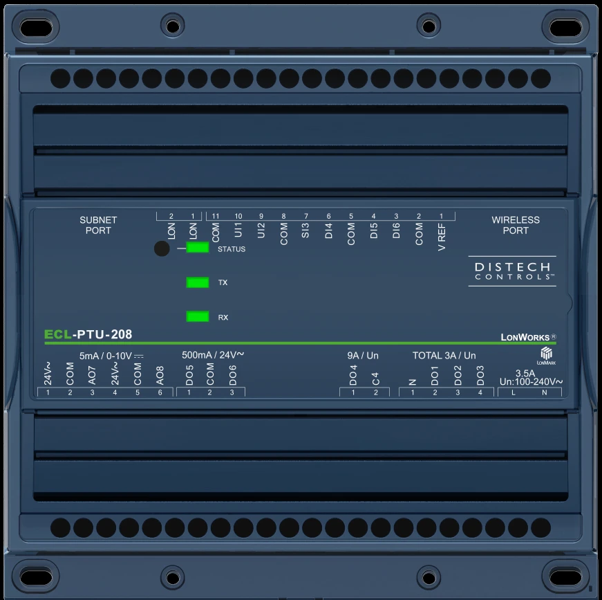 Distech CDIL-PTU208XXX-00 ECL-PTU-208 LonMark Programmable Room Controller