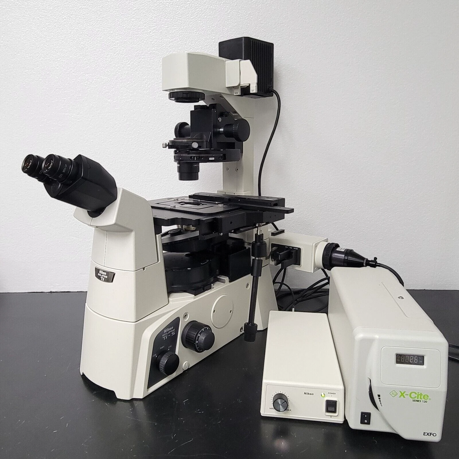 Nikon Microscope Eclipse Ti-S with X-Cite Fluorescence &amp; Phase Contrast