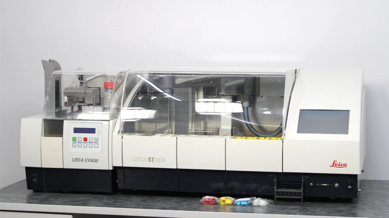 Leica ST5020 Automated Slide Stainer 14047533623 with CV5030 Coverslipper
