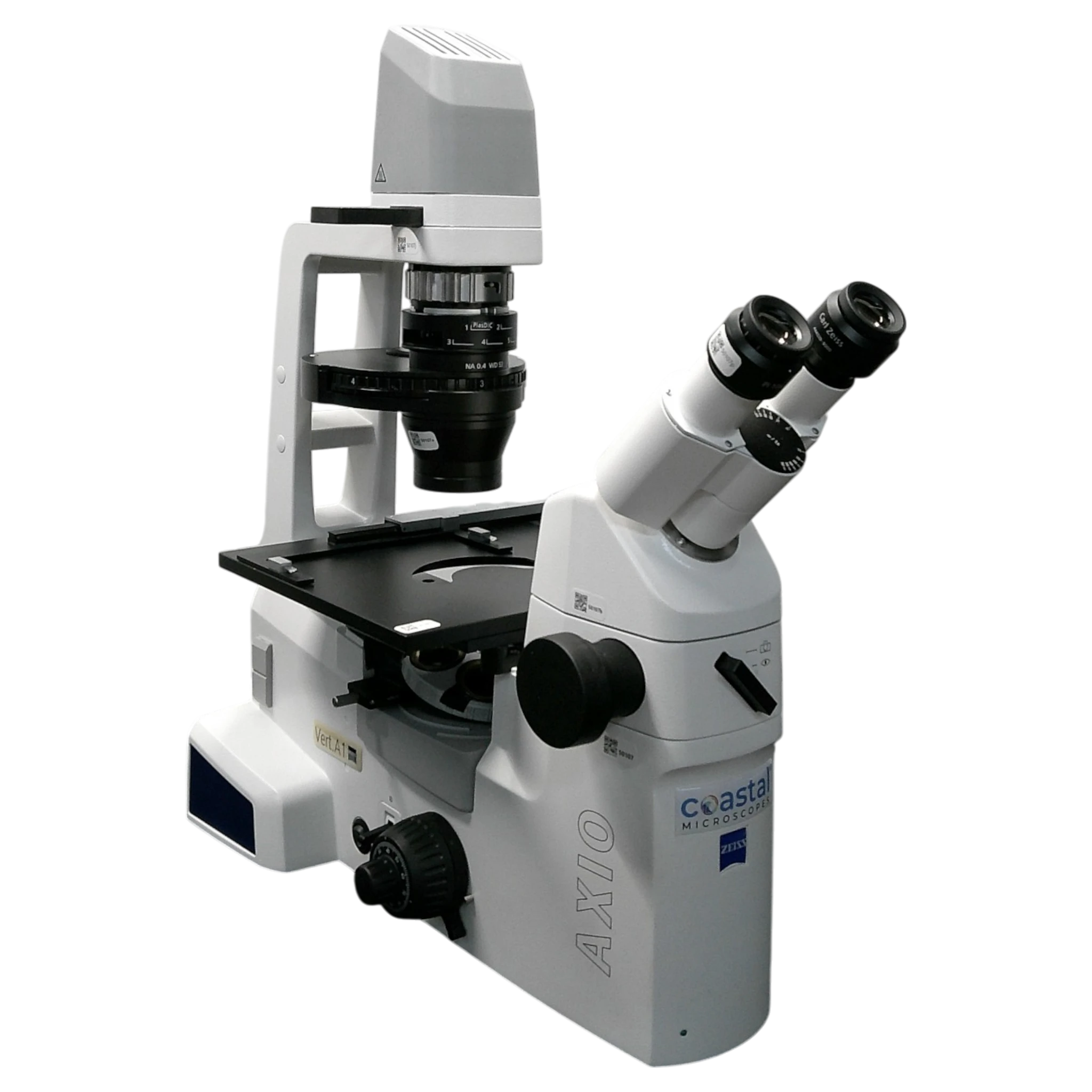 Zeiss Axio Vert.A1 FL Inverted Phase Contrast Fluorescence Microscope.