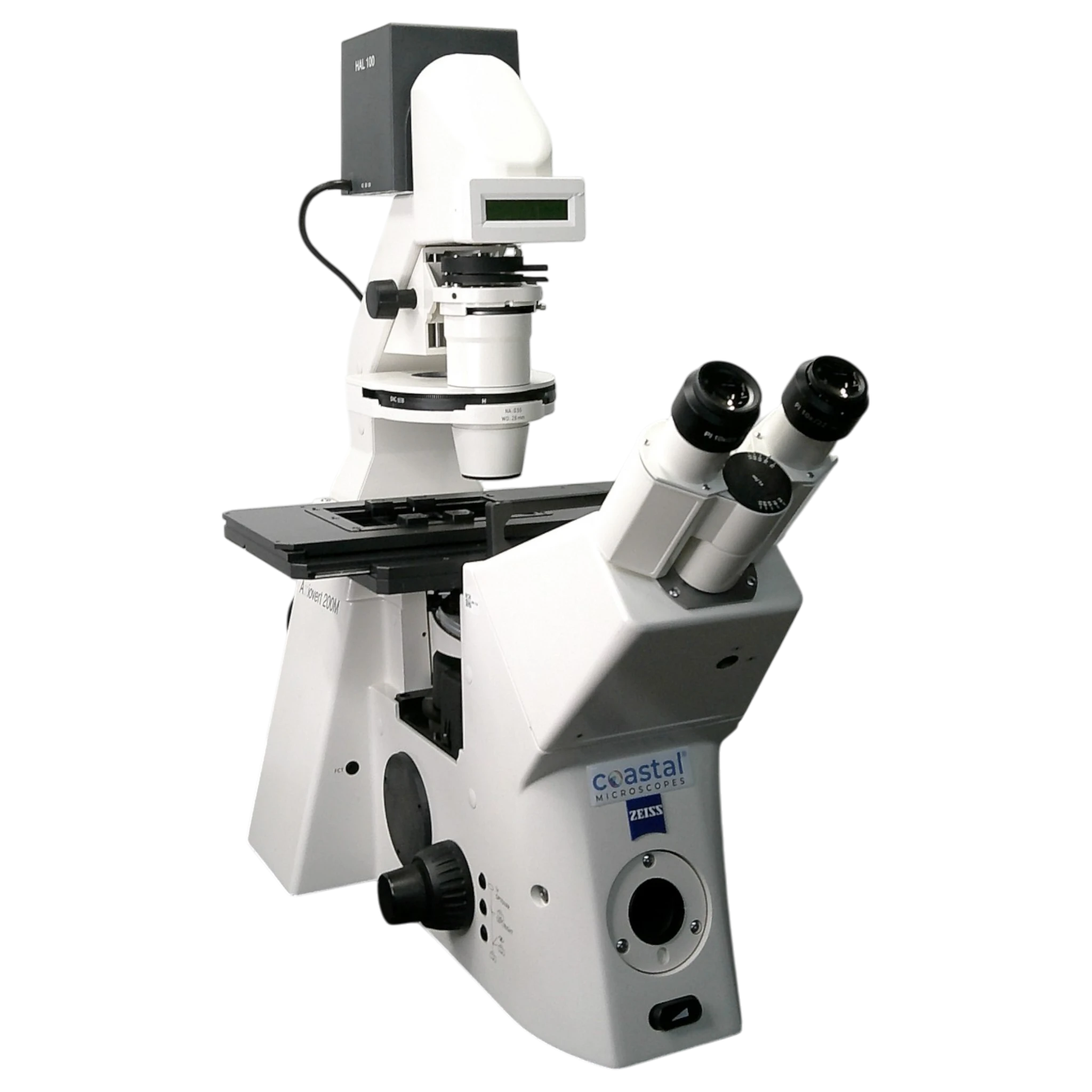 Zeiss Axiovert 200M Inverted Phase Contrast Fluorescence Motorized Microscope.