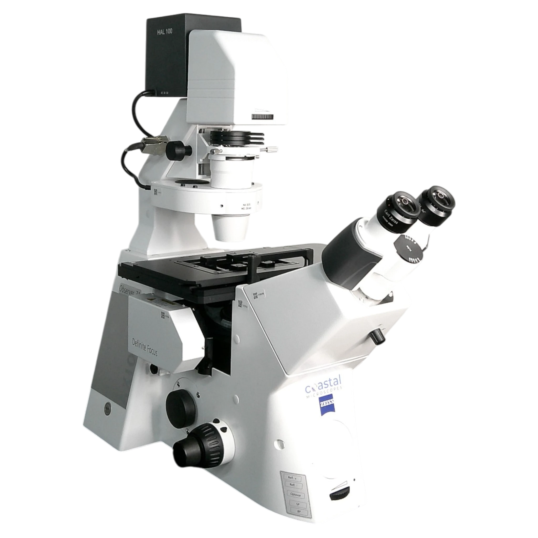 Zeiss Axio Observer Z1 Inverted Phase Contrast Fluorescence Motorized w/ Optional Definite Focus (1, 2, or 3) Microscope.