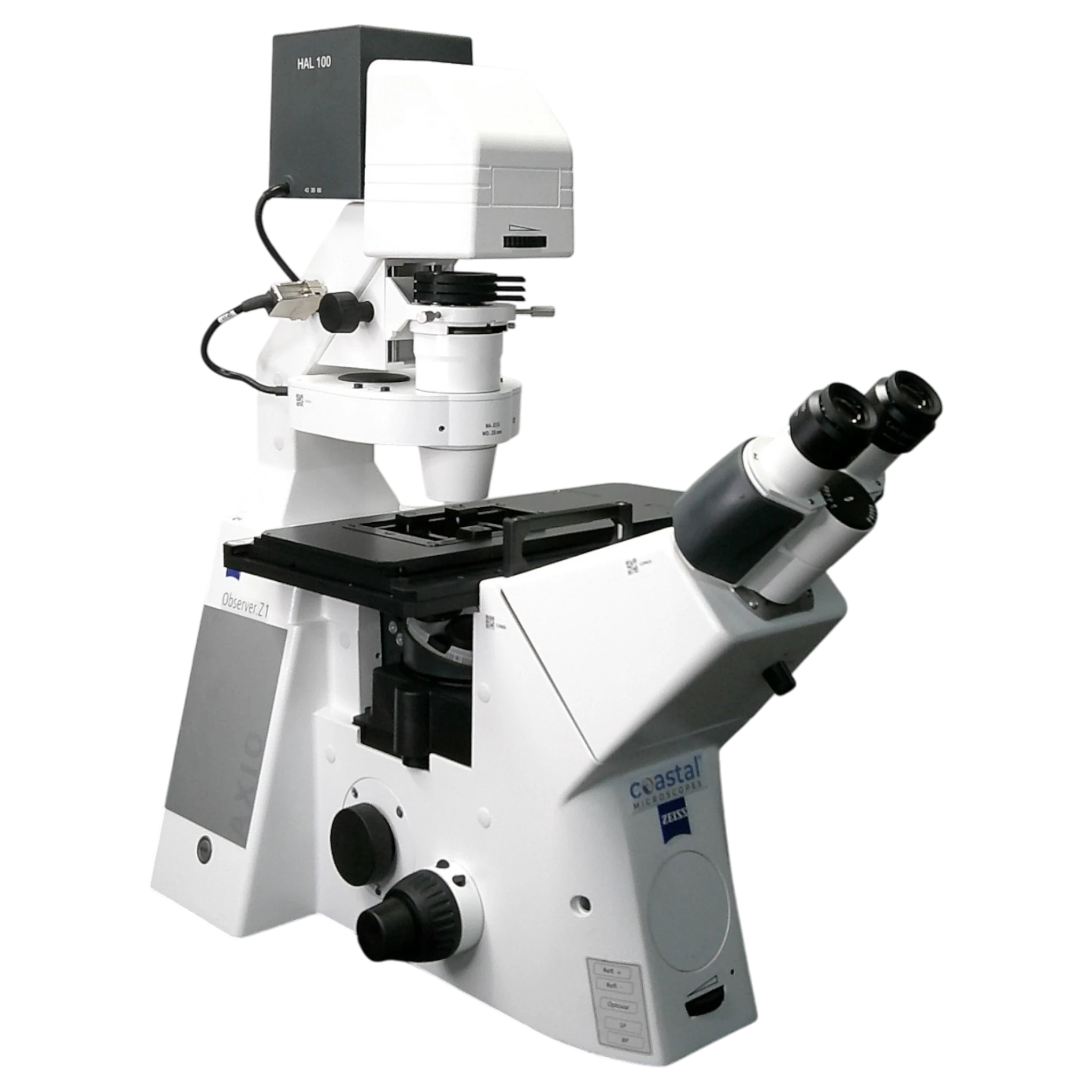 Zeiss Axio Observer Z1 Inverted Phase Contrast Fluorescence Motorized w/ Optional Definite Focus (1, 2, or 3) Microscope.