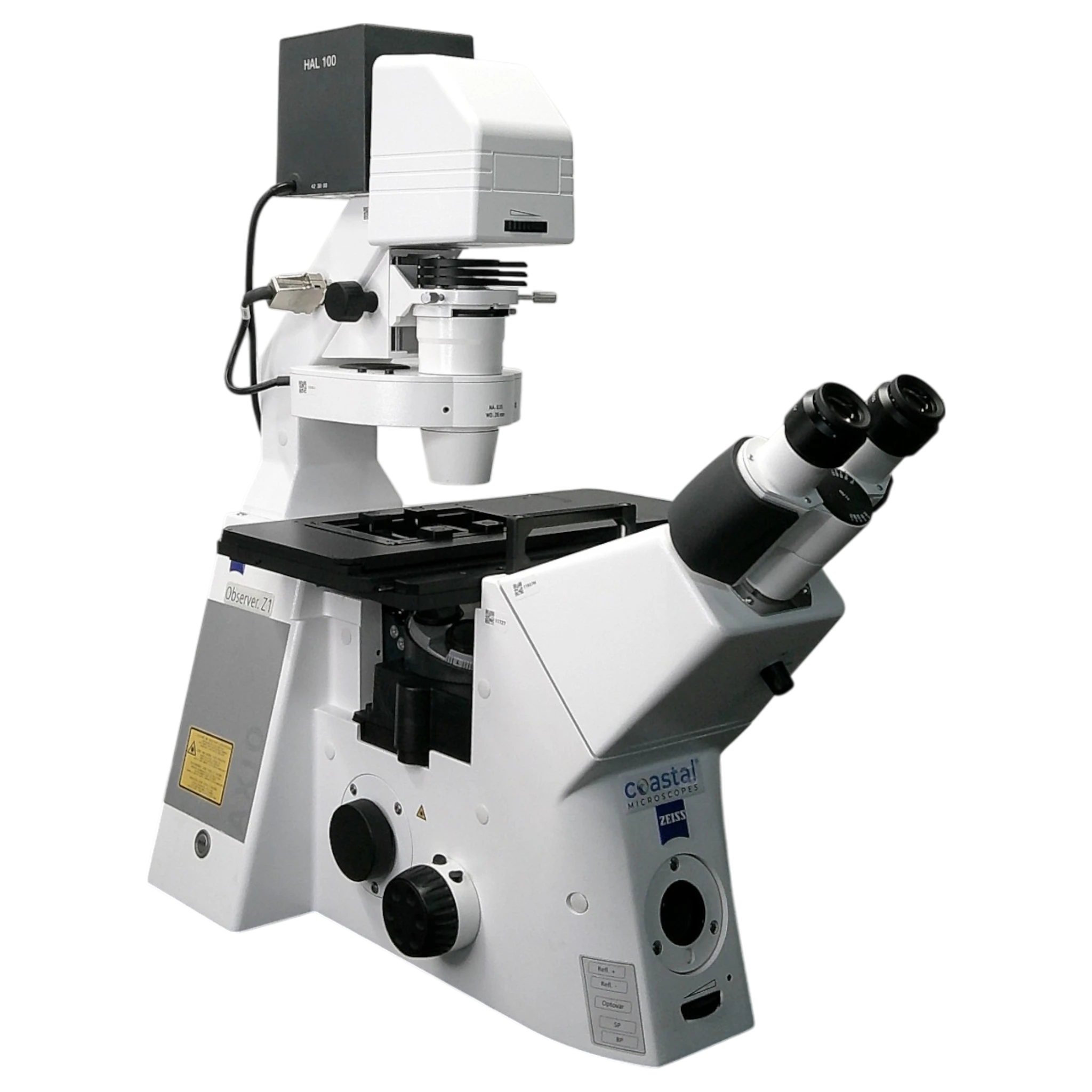 Zeiss Axio Observer Z1 Inverted Phase Contrast Fluorescence Motorized w/ Optional Definite Focus (1, 2, or 3) Microscope.