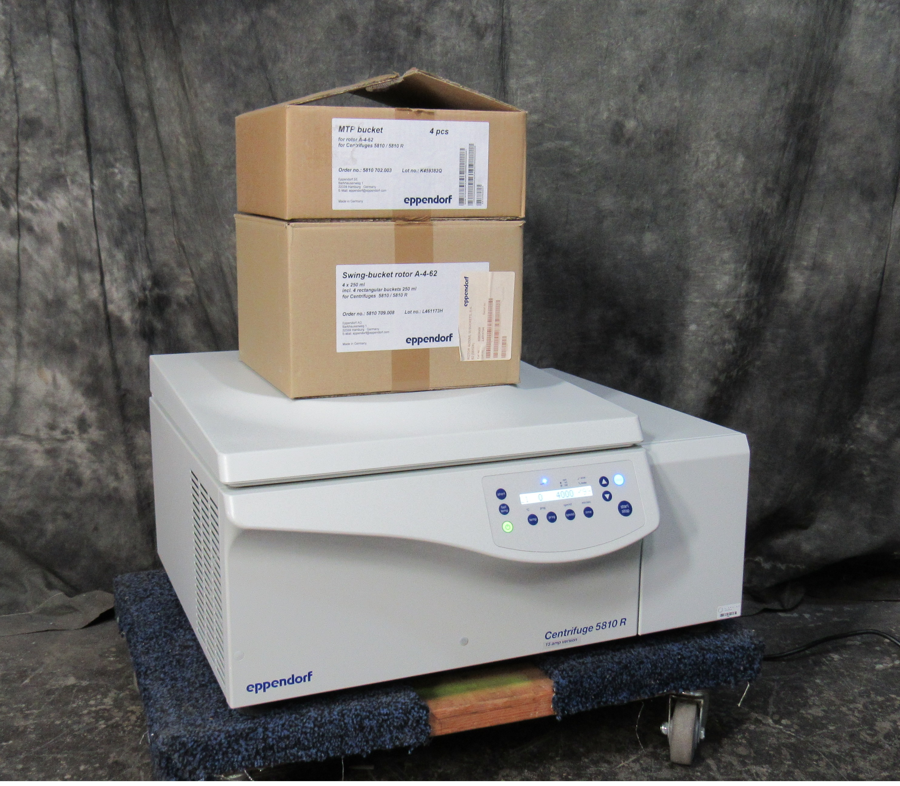 2022 EPPENDORF 5810R Refrig Centrifuge A-4-62 Rotor, 4X MTP &amp; 4X 250mL Buckets #41834