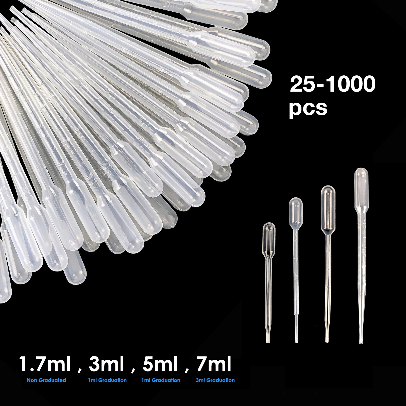 Full Bulb 1.7mL-7mL Capacity Plastic Transfer Pipe