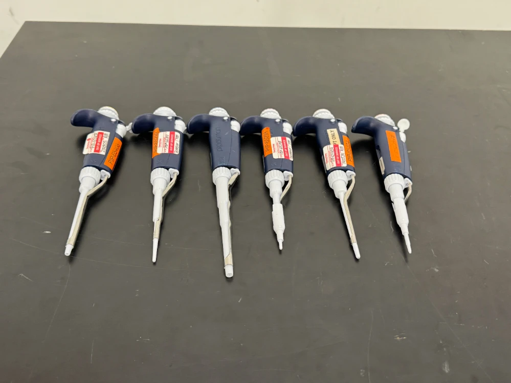 Gilson Pipetman Single Channel Pipettes - Quantity 6