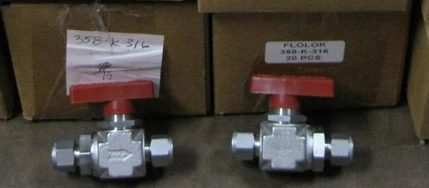 4 SSP STAINLESS STEEL PRODUCTS, PART # 358-P-316, 2-WAY GENERAL PURPOSE BALL VALVE 5000 PSI FLOLOK