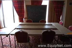 Lot 358 Listing# 1062135 Lot of Conference Room Elements, Five Tables, Six Chairs and One Chalkboard
