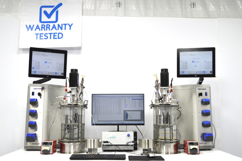 Eppendorf BioFlo 320 Dual Bioreactor System w/ 10L Vessels, MC 1200 Chiller, DASGIP OD4 &amp; Exhaust Gas Modules