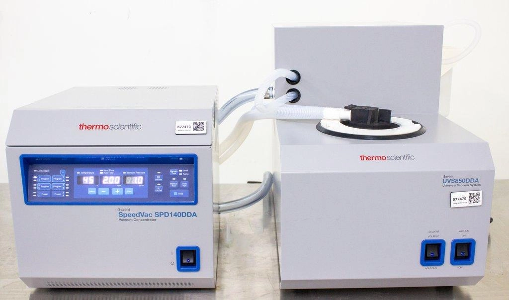 Thermo Scientific Savant SpeedVac SPD140DDA Vacuum Concentrator &amp; UVS850DDA Universal Vacuum System Evaporator - 3374546