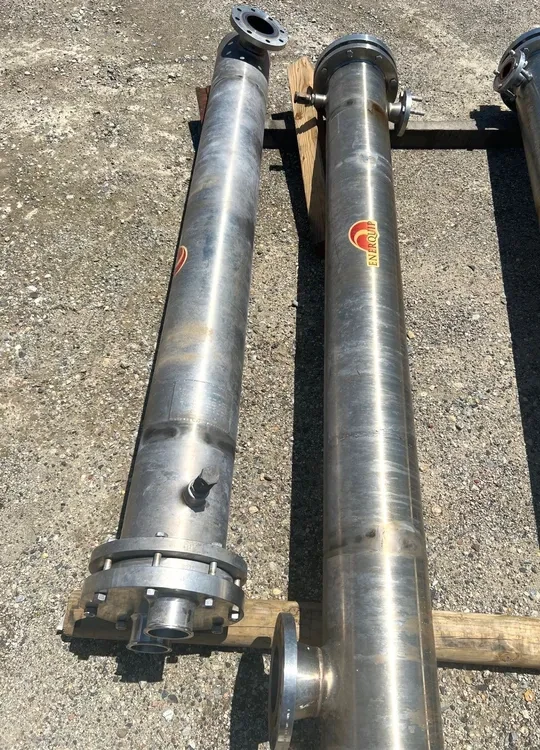 50 Sq. Ft ENERQUIP INC. STAINLESS STEEL SHELL AND TUBE HEAT EXCHANGER