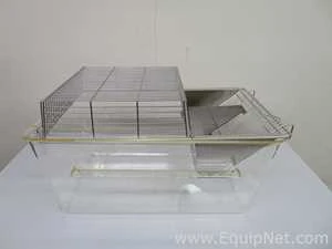 Lot 83 Listing# 878512 Unused Lot of 90 Tecniplast 1291H00SU Polysulfone H-Temp Rodent Cages With 30 Raised Wired Lids