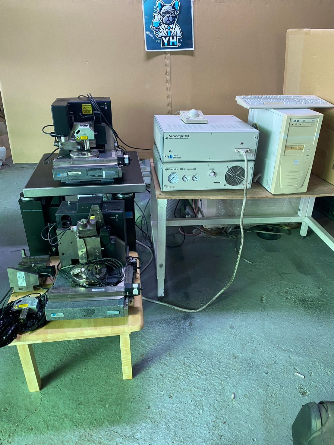 Veeco Dimension 3100 AFM System – w/ Nanoscope IIIa, Software, Tested UI, Isolation Table, Spare Platform