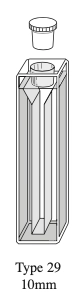 (29-SOG-10) Semi-Micro Rectangular Cuvette with Stopper, Special Optical Glass (SOG), 10 mm