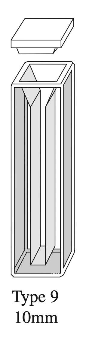 (9-SOG-10) Semi-Micro Rectangular Cuvette, Special Optical Glass (SOG), 10mm