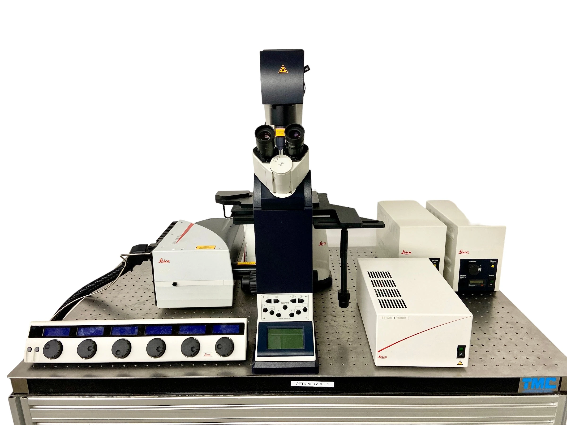 Leica DMI4000B Inverted Phase Contrast Fluorescence Microscope w/ TCS SPE Scanhead Confocal.