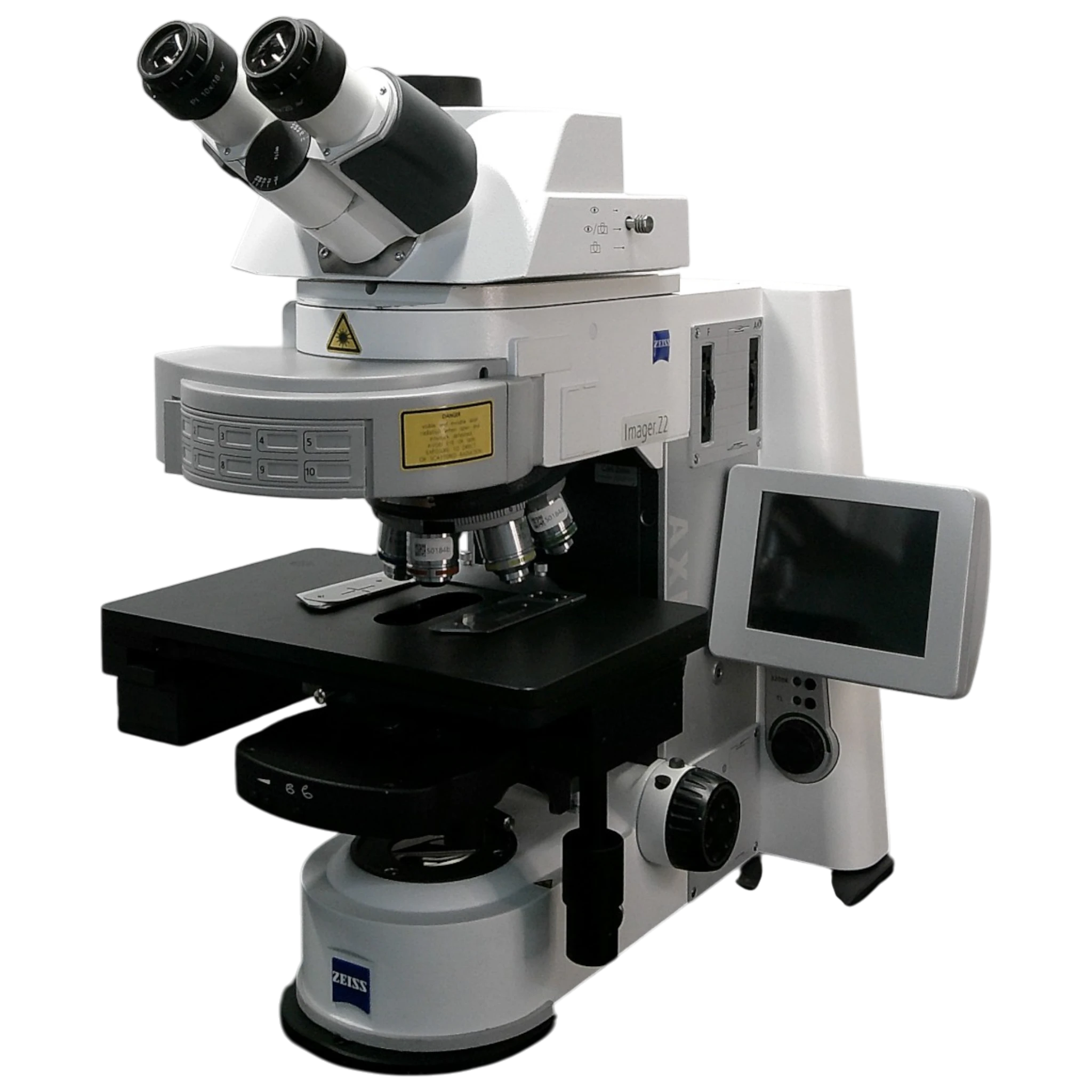 Zeiss Axio Imager Z2 Upright Phase Contrast Fluorescence Motorized Microscope.