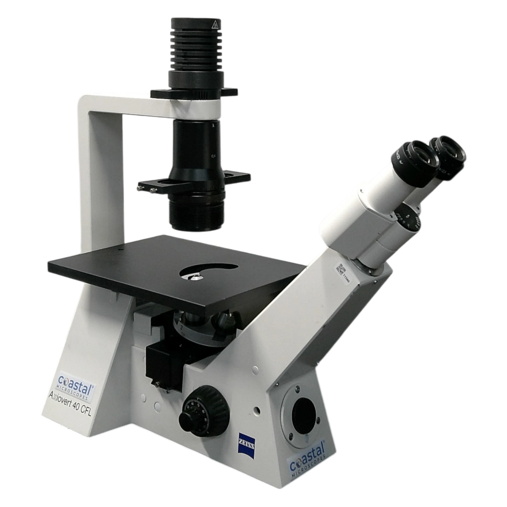 Zeiss Axiovert 40 CFL Inverted Trinocular Phase Contrast Fluorescence  Microscope.