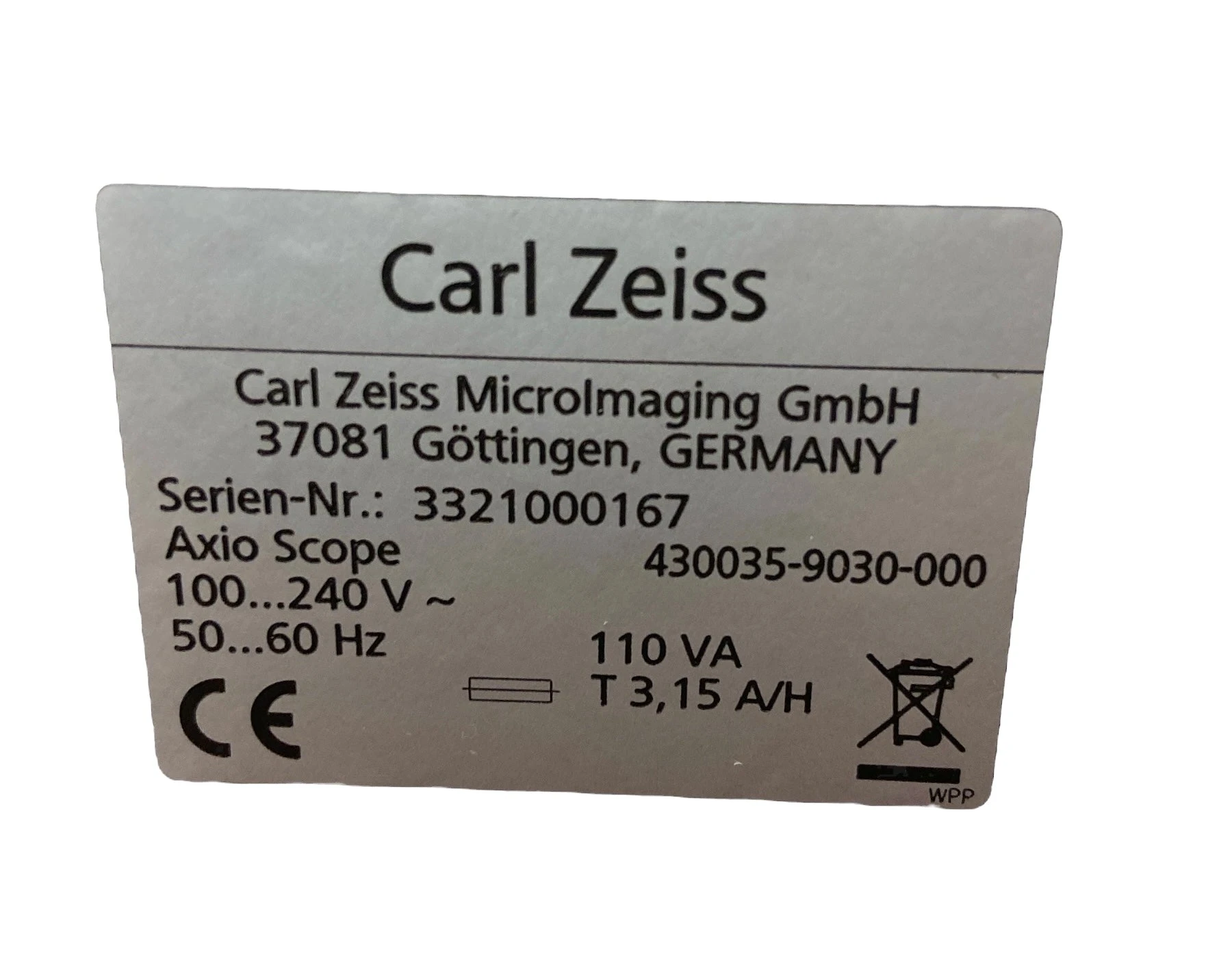 Zeiss Axio Scope A1 Upright Microscope.