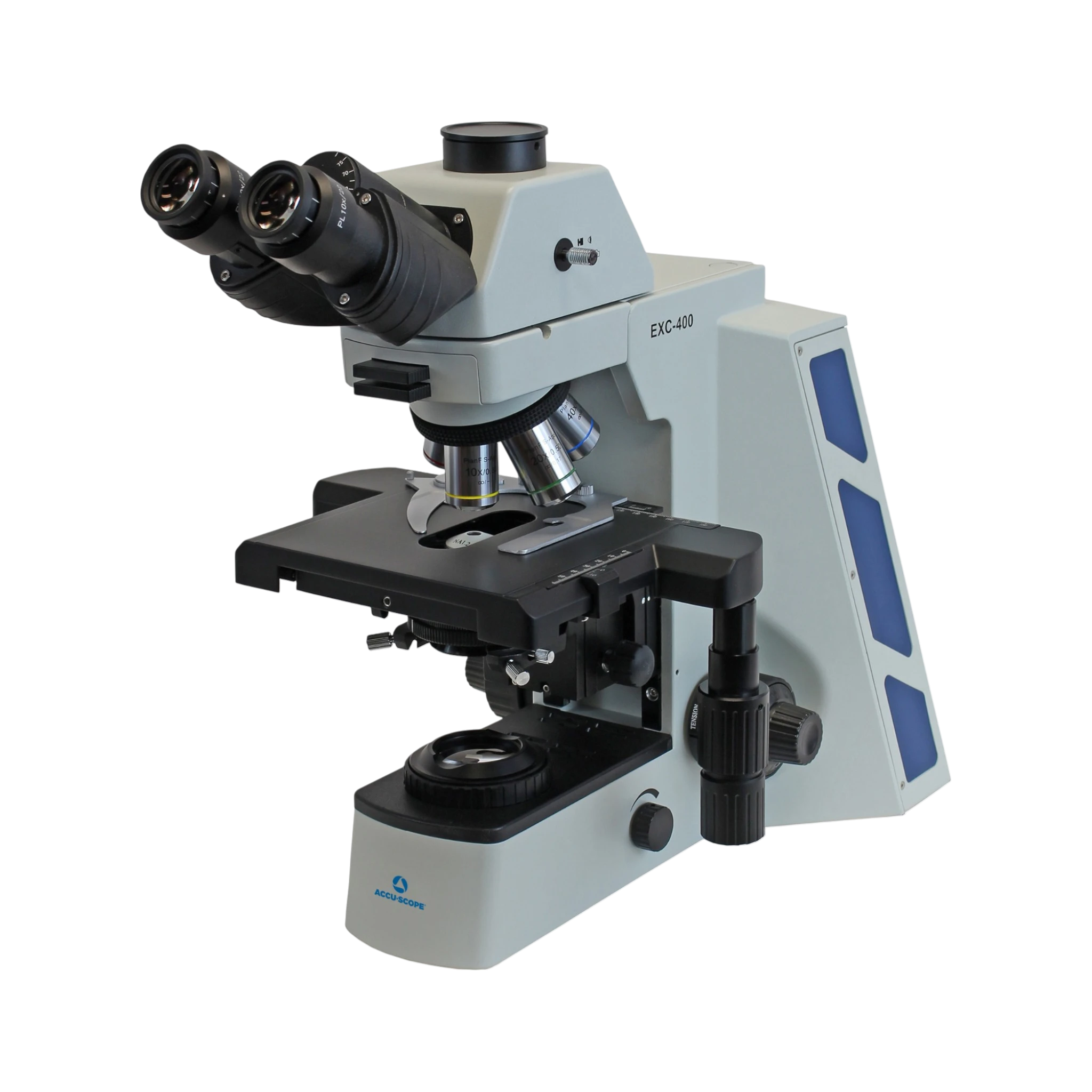 Accu-Scope EXC-400-SAPO Trinocular with Plan S-Apochromat Objectives Microscope.