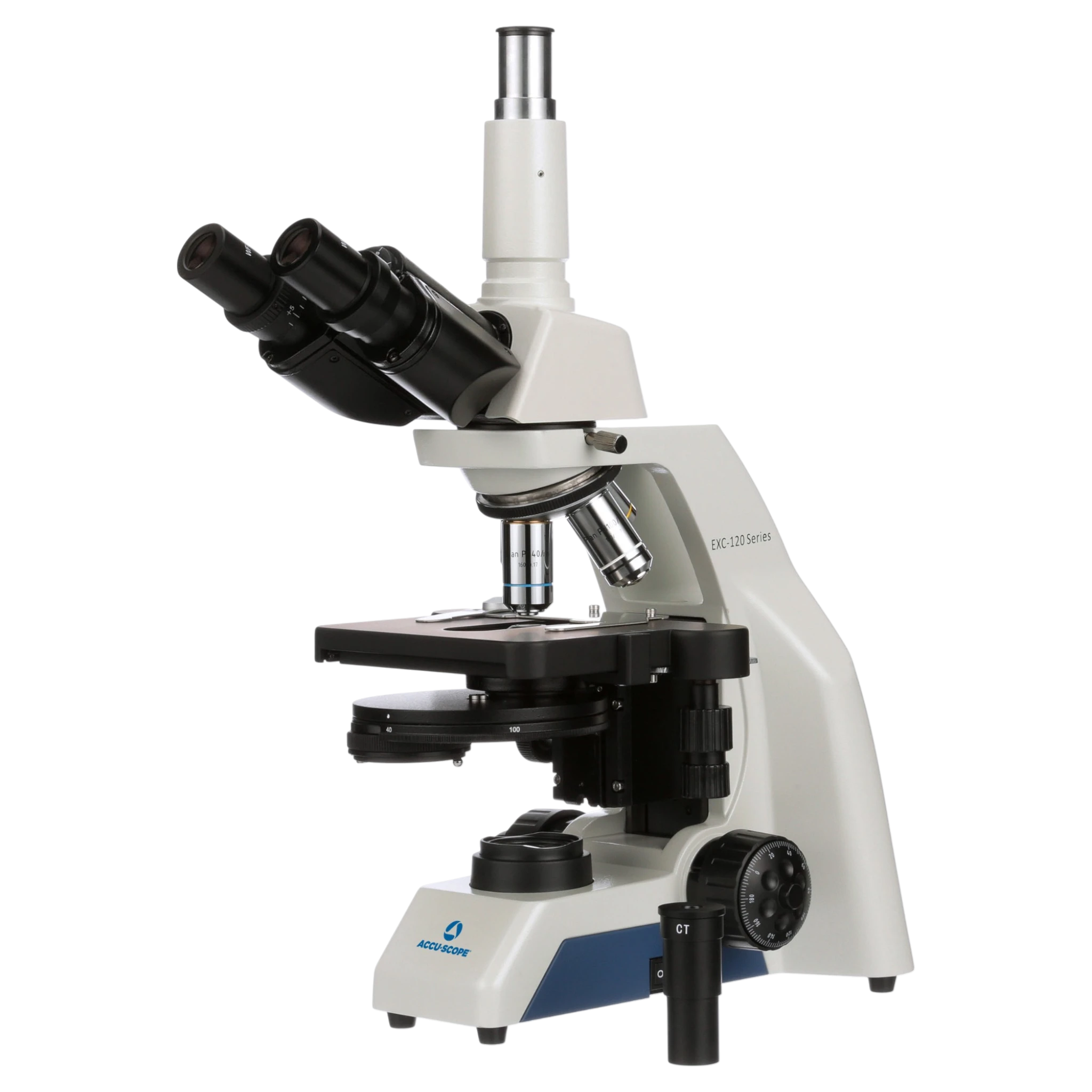 Accu-Scope EXC-123 Trinocular with Achromat Objectives Microscope.