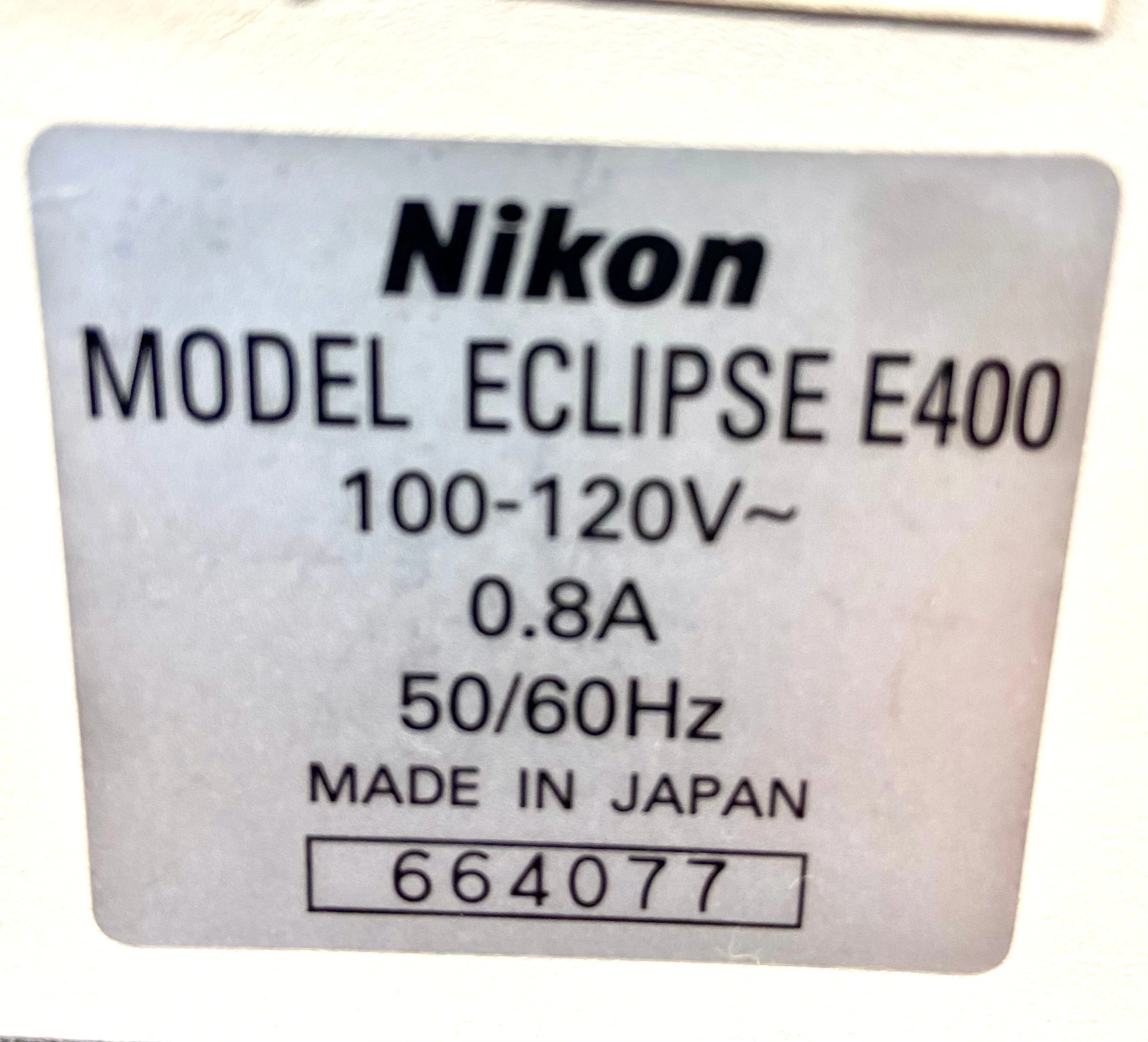 Nikon Eclipse E400 Upright Microscope.