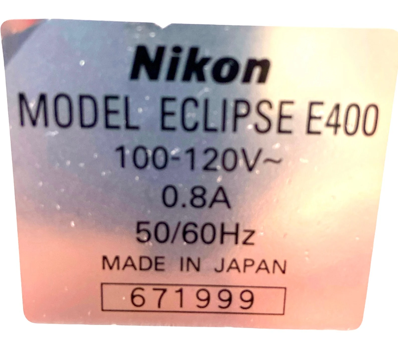 Nikon Eclipse E400 Upright Microscope.