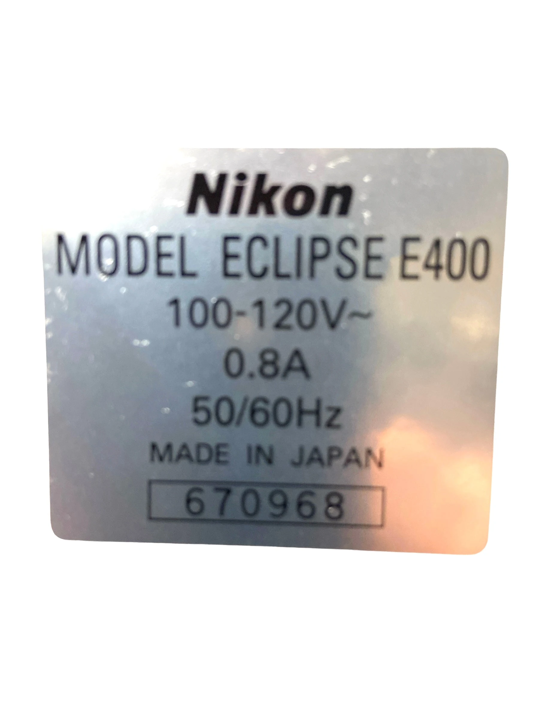 Nikon Eclipse E400 Upright Microscope.