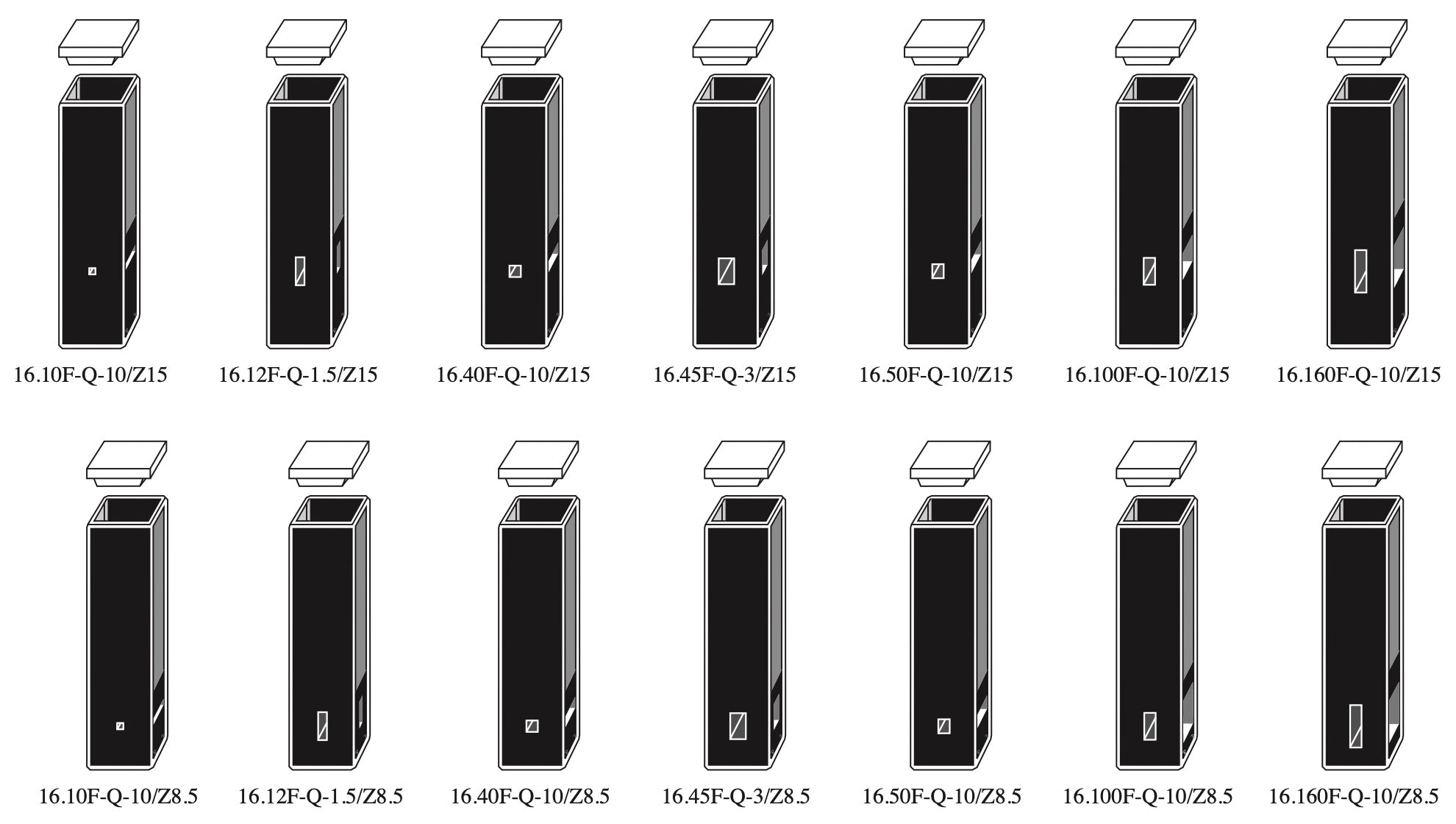 16F Series Sub-Micro Quartz Fluorometer Cells