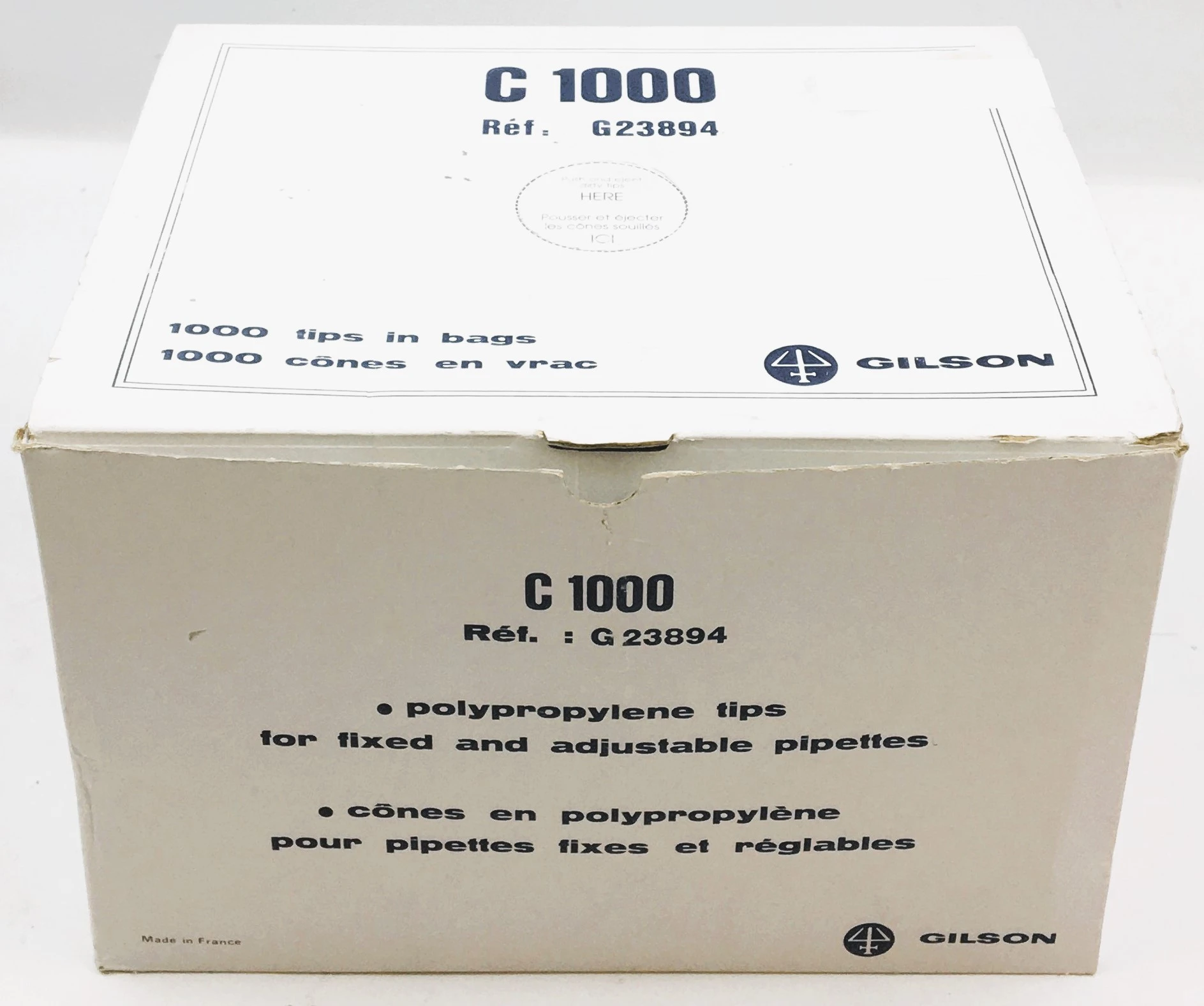 Gilson C1000 Pipette Tips - 100 to 1000 µL (Box of 500 Tips)