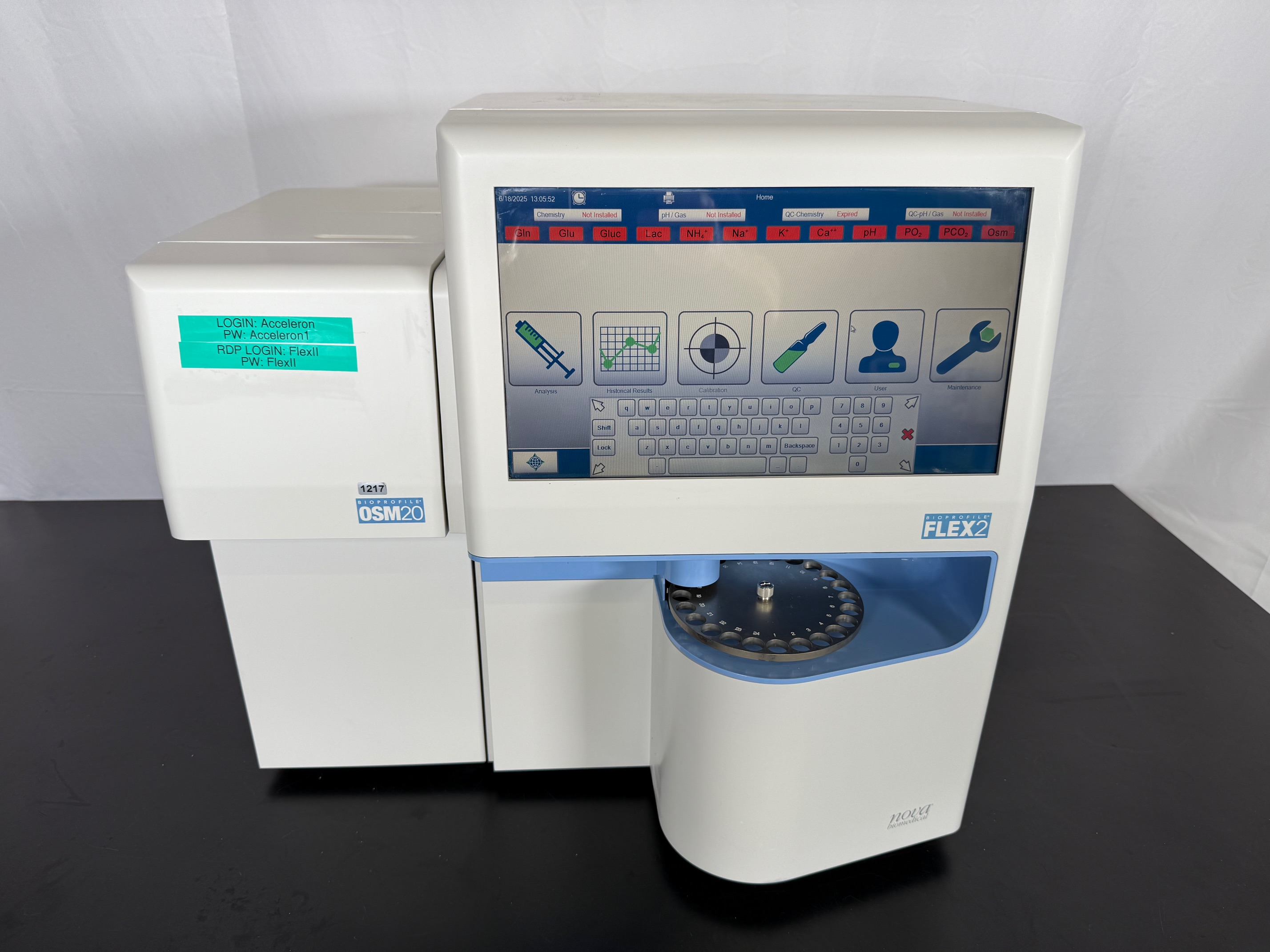 Nova Biomedical Bioprofile Flex2 Automated Cell Culture Analyzer w/ OSM20 Osmometer function. 