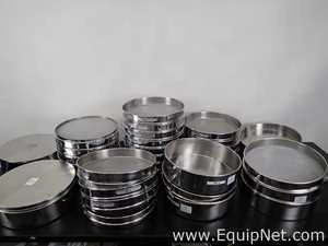 Lot of 12 Inch Sieve Screens and Pans