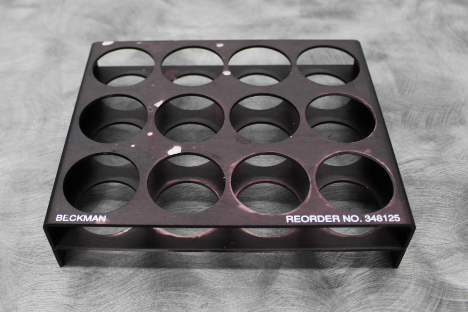 Beckman Coulter Metal Tube Rack 348125 12-Place Black for 38.00mm Tubes