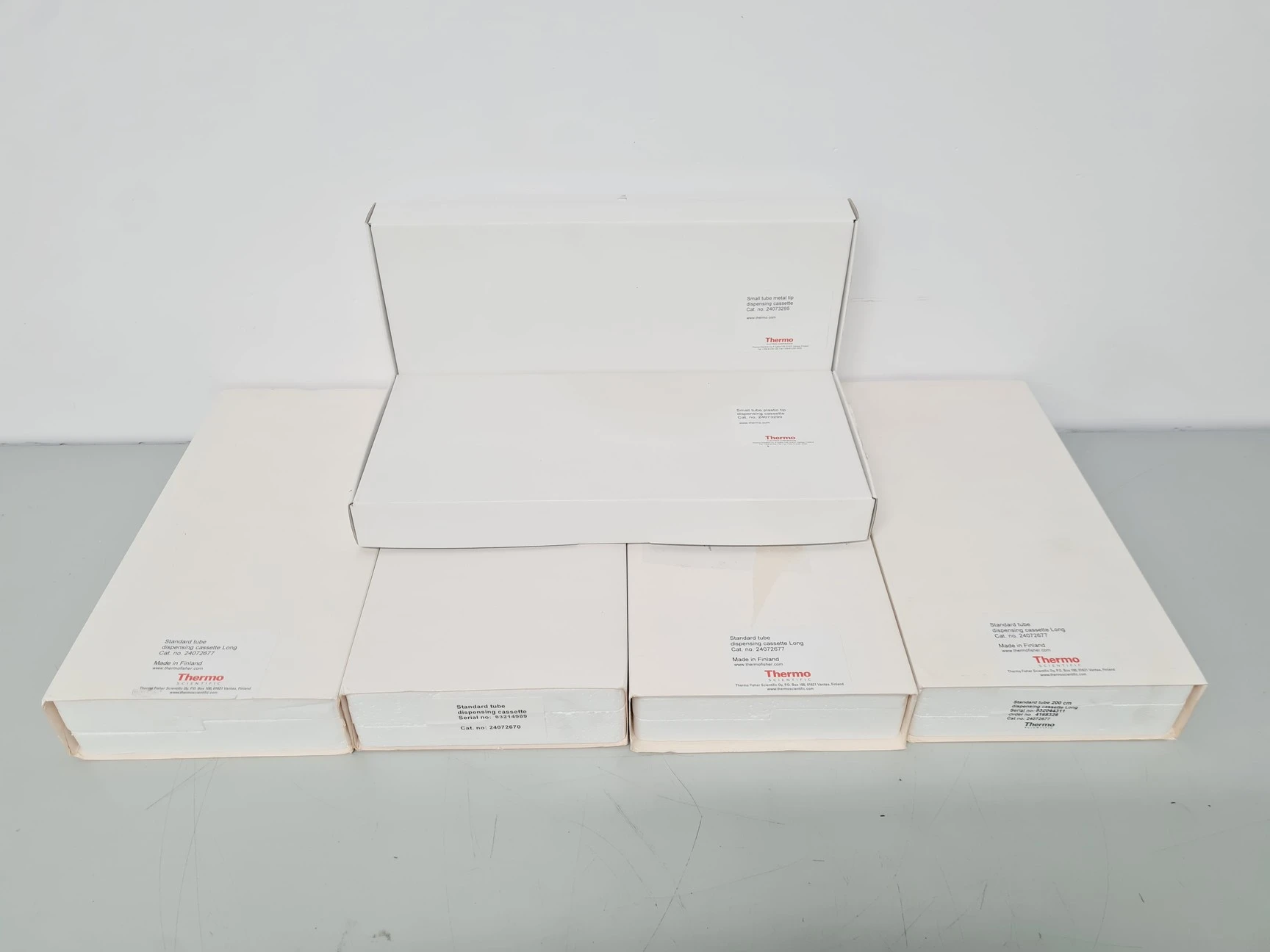 6 x Thermo Scientific Dispensing Cassettes - Metal Tip, Plastic Tip &amp; 200cm Tube