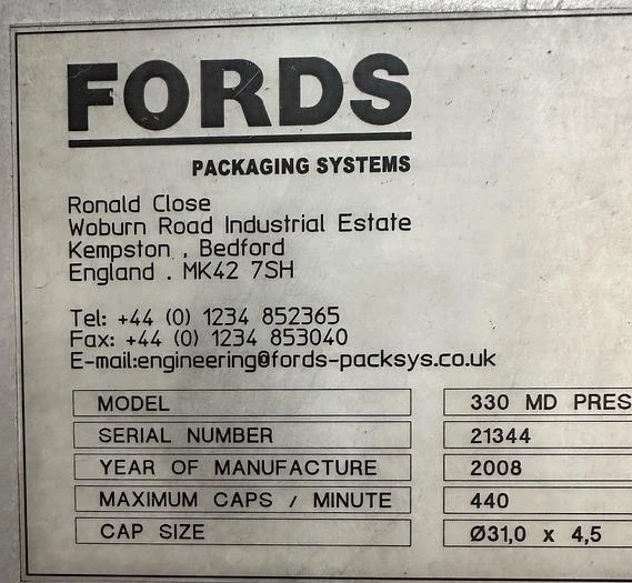 Ford Packaging Systems Model 330 MD Press