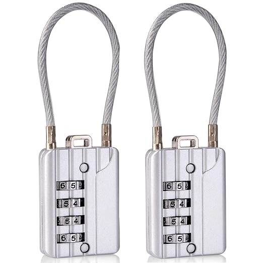 SEPOX 4-Digit Combination Cable Lock – 4-Pack Trav