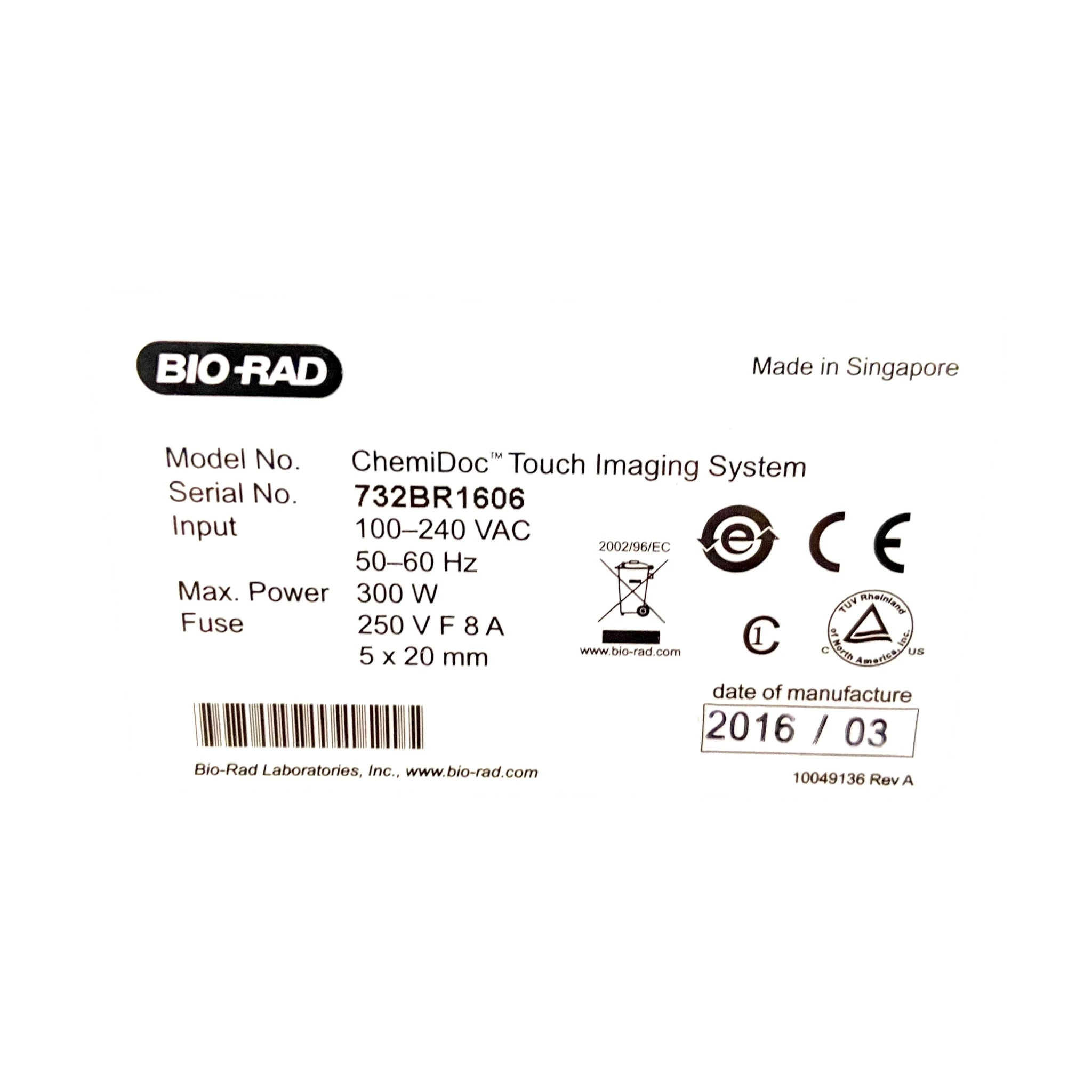 Bio-Rad ChemiDoc Touch Imager