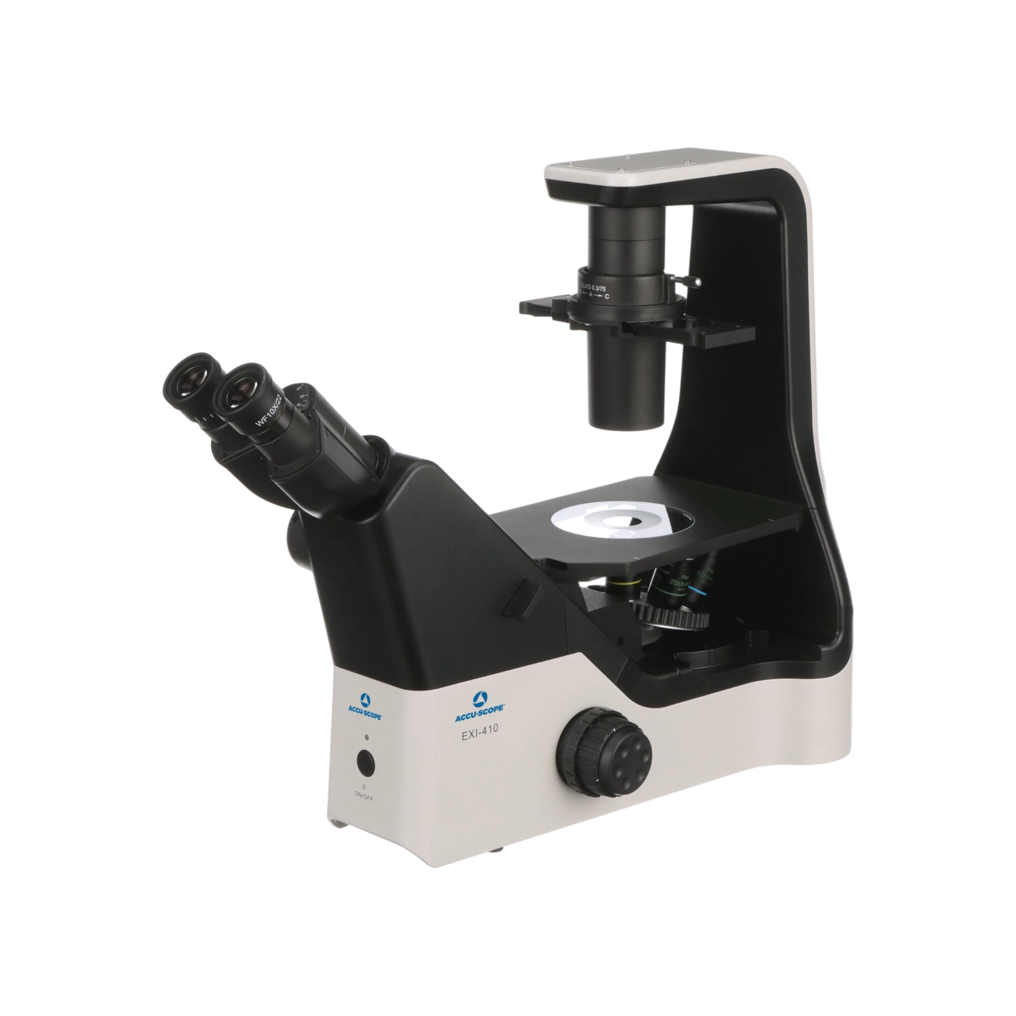 Accu-Scope EXI-410 Inverted Trinocular Phase Contrast Microscope