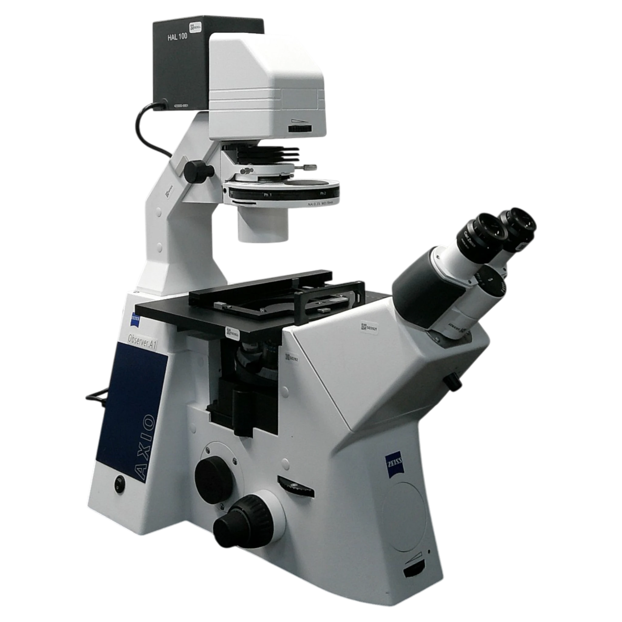Zeiss Axio Observer A1 Inverted Phase Contrast Fluorescence Microscope